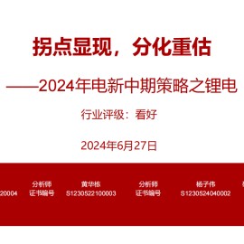 2024年锂电池行业中期策略：拐点显现，分化重估