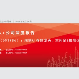 兆易创新研究报告：端侧AI存储龙头，空间足&格局优