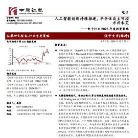 电子行业2025年度投资策略：人工智能创新持续推进，半导体自主可控方兴未艾