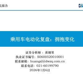乘用车行业电动化复盘：拥抱变化