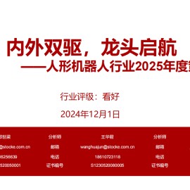 人形机器人行业2025年度策略报告：内外双驱，龙头启航