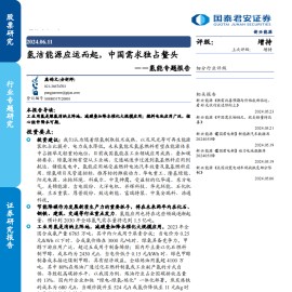 氢能专题报告：氢洁能源应运而起，中国需求独占鳌头