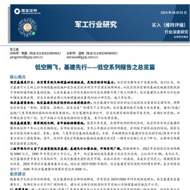 低空经济专题分析：低空腾飞，基建先行