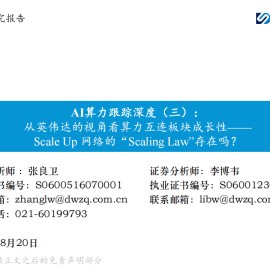 AI算力行业专题报告：从英伟达的视角看算力互连板块成长性，Scale Up 网络的“Scaling Law”存在吗？