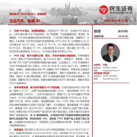 景旺电子研究报告：立足汽车，放眼AI