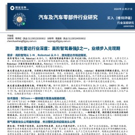 激光雷达行业研究：高阶智驾最强β之一，业绩步入兑现期