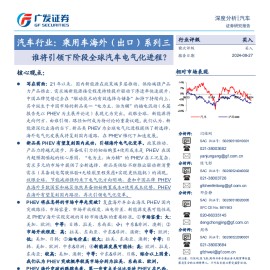 汽车行业专题报告：谁将引领下阶段全球汽车电气化进程？