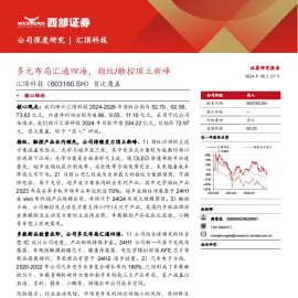 汇顶科技研究报告：多元布局汇通四海，指纹触控顶立新峰