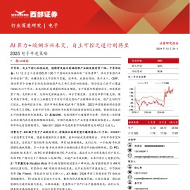 2025电子行业年度策略：AI算力+端侧方兴未艾，自主可控之道行则将至