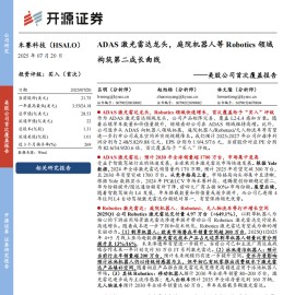 禾赛科技研究报告：ADAS激光雷达龙头，庭院机器人等Robotics领域构筑第二成长曲线