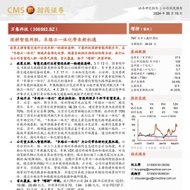 万集科技研究报告：深耕智能网联，车路云一体化带来新机遇