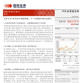 电子行业深度分析：光学与AI迭代助力智能眼镜，下一代智能终端加速普及