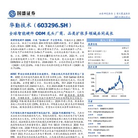 华勤技术研究报告：全球智能硬件ODM龙头厂商，品类扩张多领域共同成长