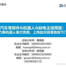 汽车零部件 机器人 缺电行业主线周报：赛力斯机器人首次亮相，上纬启元将落地线下门店