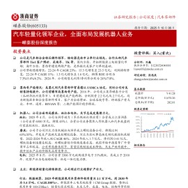 嵘泰股份研究报告：汽车轻量化领军企业，全面布局发展机器人业务