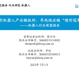 人形机器人产业链纵析，寻找供应链“隐形冠军”