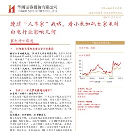 家电行业专题报告：透过“人车家”战略，看小米加码大家电对白电行业影响几何