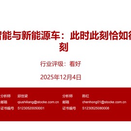 具身智能与新能源车行业：此时此刻恰如彼时彼刻