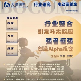 电动两轮车行业研究：行业整合引发马太效应，强者恒强创造Alpha机会
