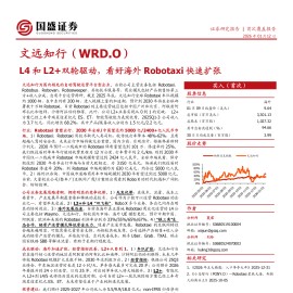 文远知行：L4和L2+双轮驱动，看好海外Robotaxi快速扩张