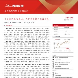 奇瑞汽车首次覆盖报告：五大品牌各有亮点，先发优势助力出海领先