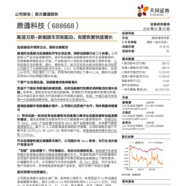 鼎通科技研究报告：高速互联+新能源车双轮驱动，有望恢复快速增长