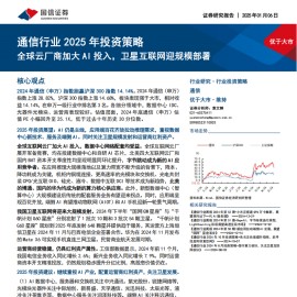 通信行业2025年投资策略：全球云厂商加大AI投入，卫星互联网迎规模部署
