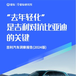 易车研究院：“去年轻化”是吉利对抗比亚迪的关键；吉利汽车洞察报告(2024版)