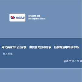 电动两轮车行业深度分析：供需合力拉动需求，品牌掘金中高端市场