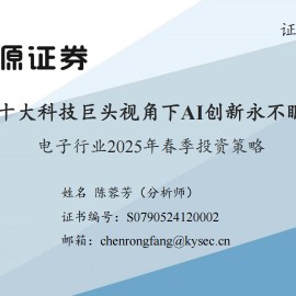 电子行业2025年春季投资策略：十大科技巨头视角下AI创新永不眠