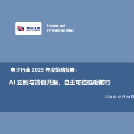 电子行业2025年度策略报告：AI云侧与端侧共振，自主可控砥砺前行