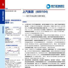 上汽集团研究报告：海外市场品牌力厚积薄发