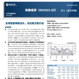 海康威视研究报告：全球智能物联龙头，见远者方能行远