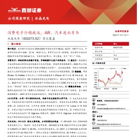 水晶光电研究报告：消费电子行稳致远，AR、汽车进而有为