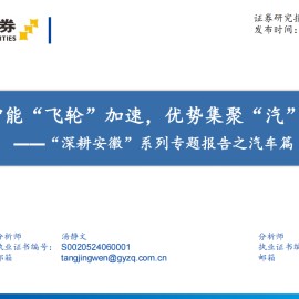 汽车行业“深耕安徽”专题报告：电动智能“飞轮”加速，优势集聚“汽”势磅礴