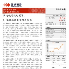 康耐特光学研究报告：国内镜片隐形冠军，AI眼镜浪潮有望助力成长