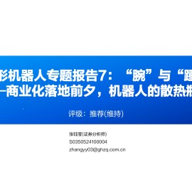 人形机器人行业专题报告7：“腕”与“踵”——商业化落地前夕，机器人的散热瓶颈