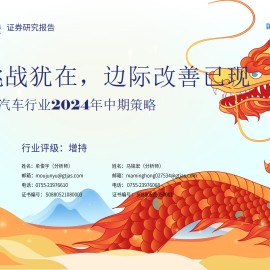 新能源汽车行业2024年中期策略：出清挑战犹在，边际改善已现