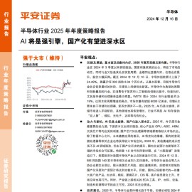 半导体行业2025年年度策略报告：AI将是强引擎，国产化有望进深水区