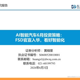 AI智能汽车行业6月投资策略：FSD官宣入华，看好智能化