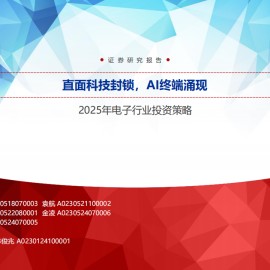 2025年电子行业投资策略：直面科技封锁，AI终端涌现