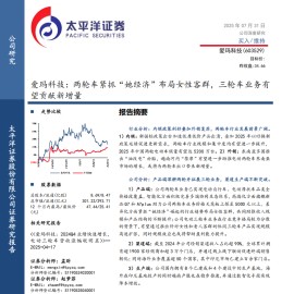 爱玛科技研究报告：两轮车紧抓“她经济”布局女性客群，三轮车业务有望贡献新增量