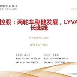 绿源集团控股研究报告：两轮车稳健发展，LYVA搭建新增长曲线