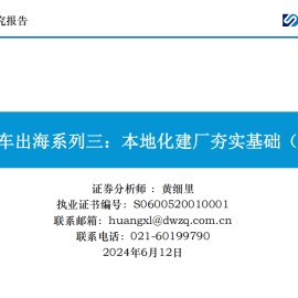 乘用车行业出海专题报告：本地化建厂夯实基础（下）