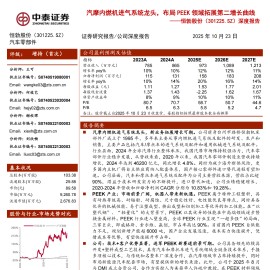 恒勃股份研究报告：汽摩内燃机进气系统龙头，布局PEEK领域拓展第二增长曲线