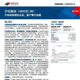 沪光股份研究报告：汽车线束领先企业，国产替代加速