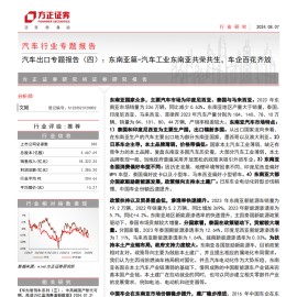 汽车行业出口专题报告之东南亚篇：汽车工业东南亚共荣共生，车企百花齐放