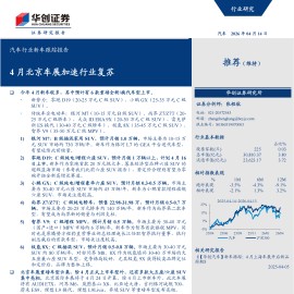汽车行业新车跟踪报告：4月北京车展加速行业复苏