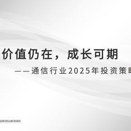 通信行业2025年投资策略：价值仍在，成长可期