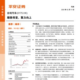 吉利汽车研究报告：顺势而变，聚力向上